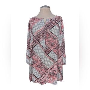 Ricki's Pink and Black Geometric Blouse
